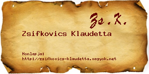 Zsifkovics Klaudetta névjegykártya